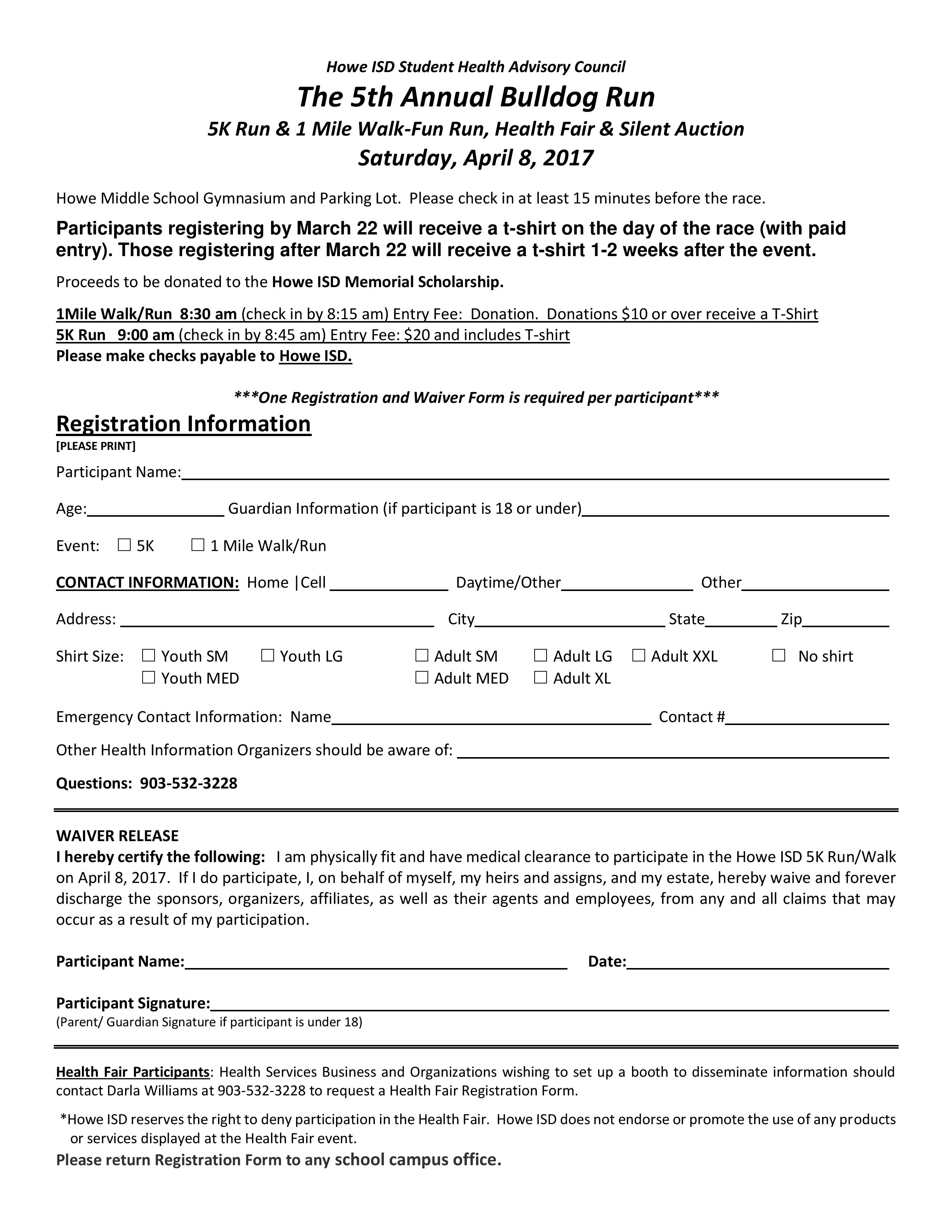 2017 5K Registration form page 001 The Howe Enterprise